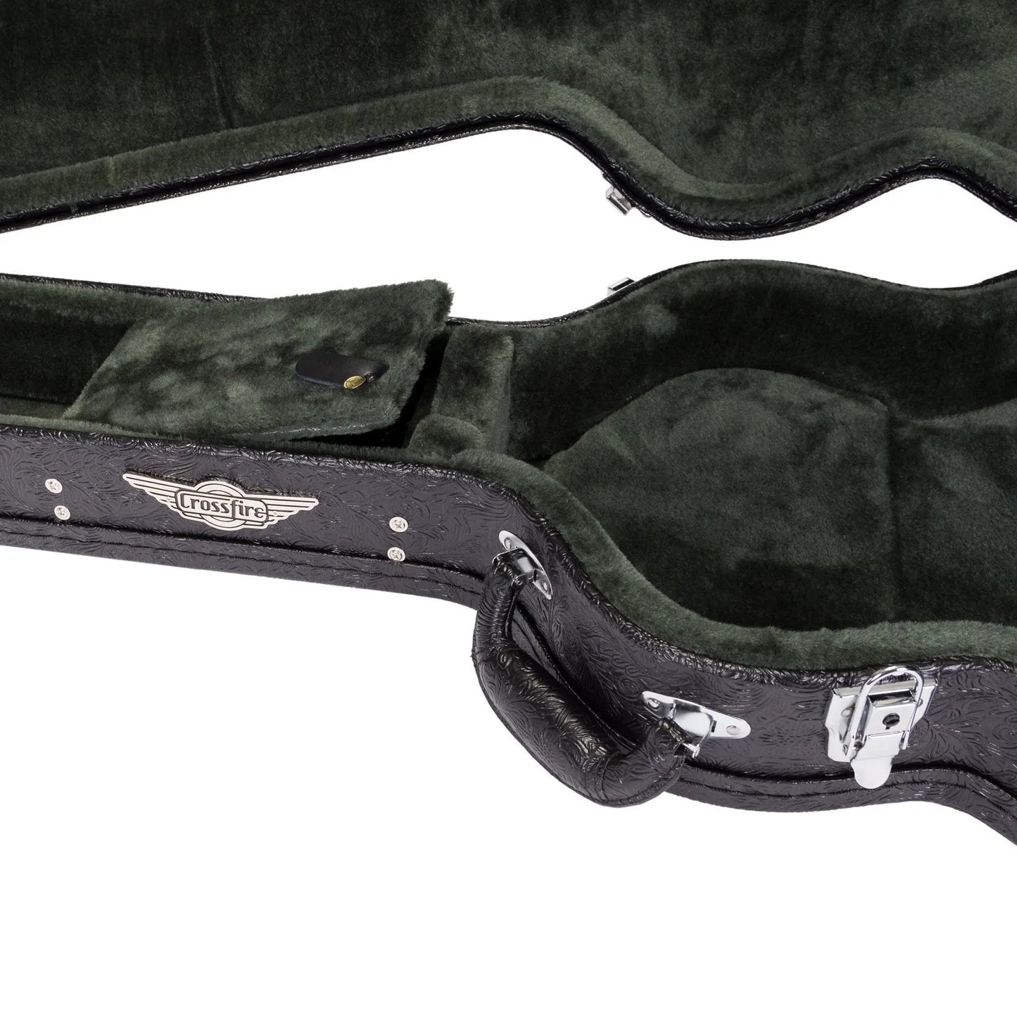 Crossfire Deluxe Shaped 335-Style Electric Guitar Hard Case - Paisley Black — view 5