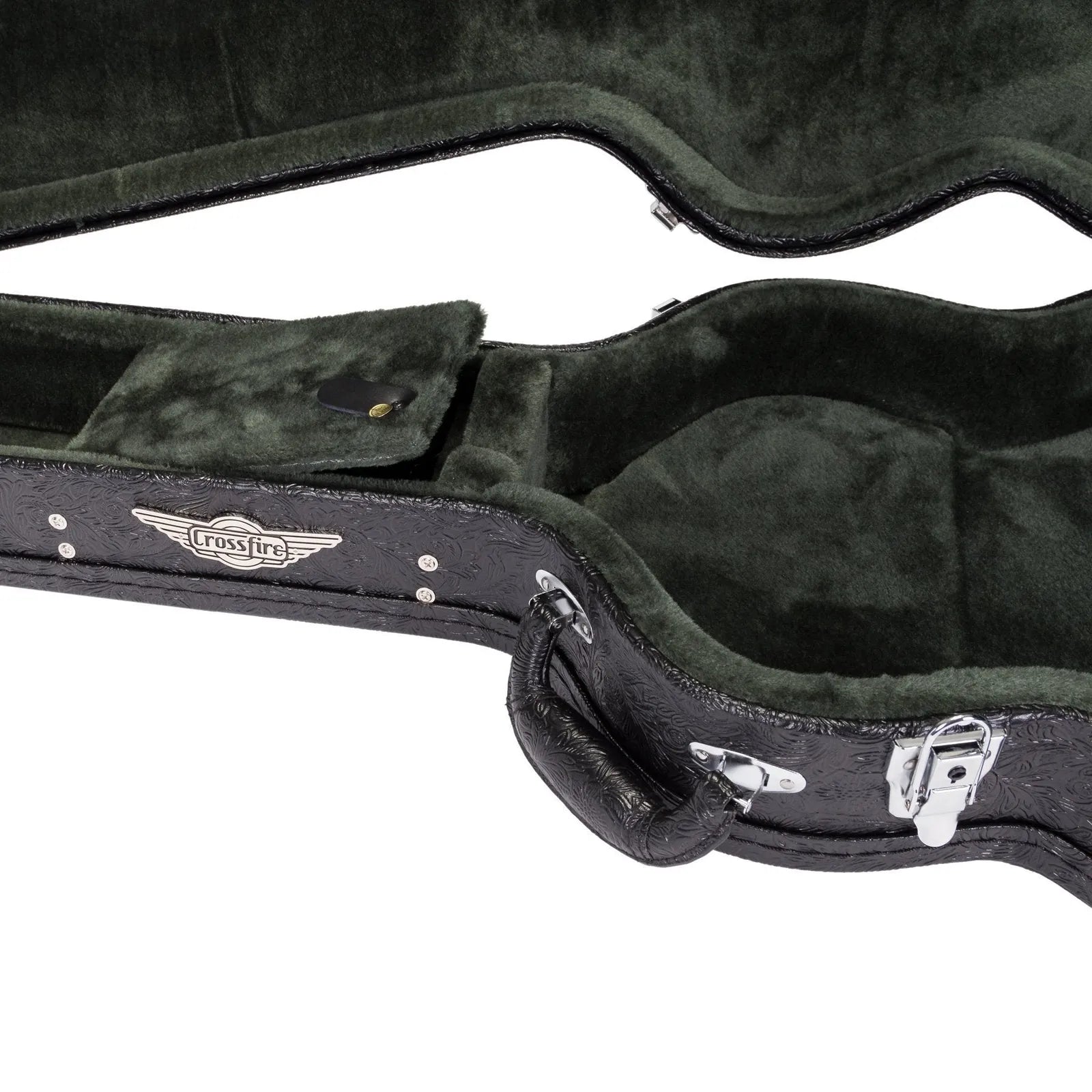 Crossfire Deluxe Shaped 335-Style Electric Guitar Hard Case - Paisley Black — view 5