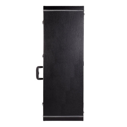 Crossfire Standard Rectangular JM and Jag-Style Offset Guitar Hard Case - Black Vinyl, Heavy Duty Plywood, Plush Interior, Lockable Latch