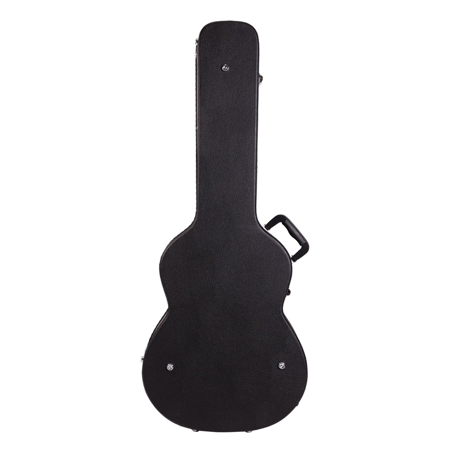 Crossfire Standard Shaped Parlour Guitar Hard Case - Black Vinyl, Plywood Construction, Padded Interior, Accessories Compartment, Lockable Latch — view 2