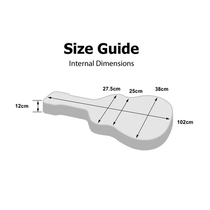 Crossfire Standard Shaped Parlour Guitar Hard Case - Black Vinyl, Plywood Construction, Padded Interior, Accessories Compartment, Lockable Latch — view 6