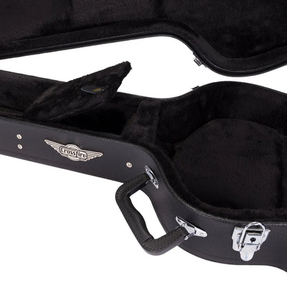Crossfire 335-Style Electric Guitar Hard Case - Black Vinyl, Plywood, Plush Interior, Accessories Compartment, Lockable Latch — view 5