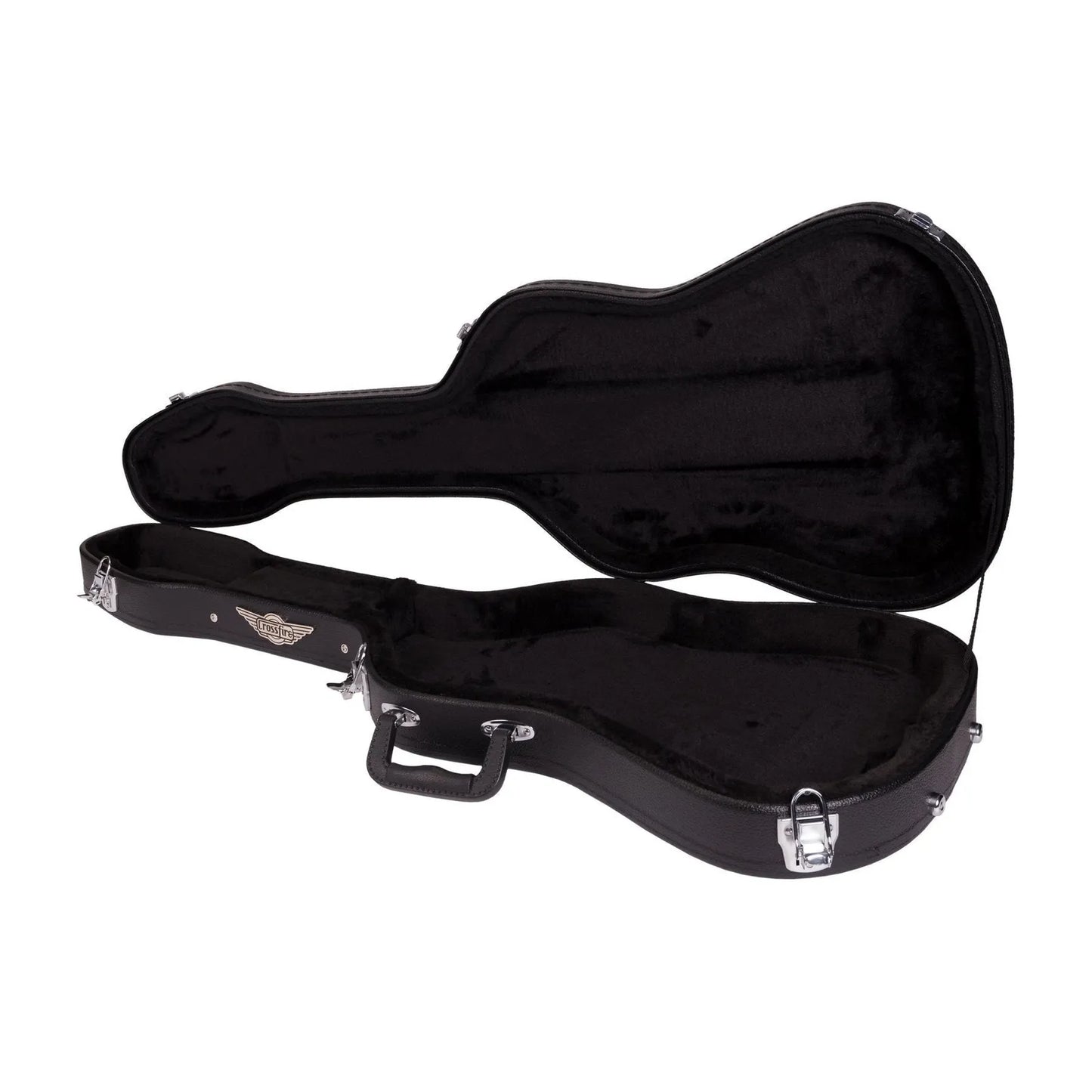 Crossfire Standard Shaped ST-Style Electric Guitar Hard Case - Black Vinyl — view 4