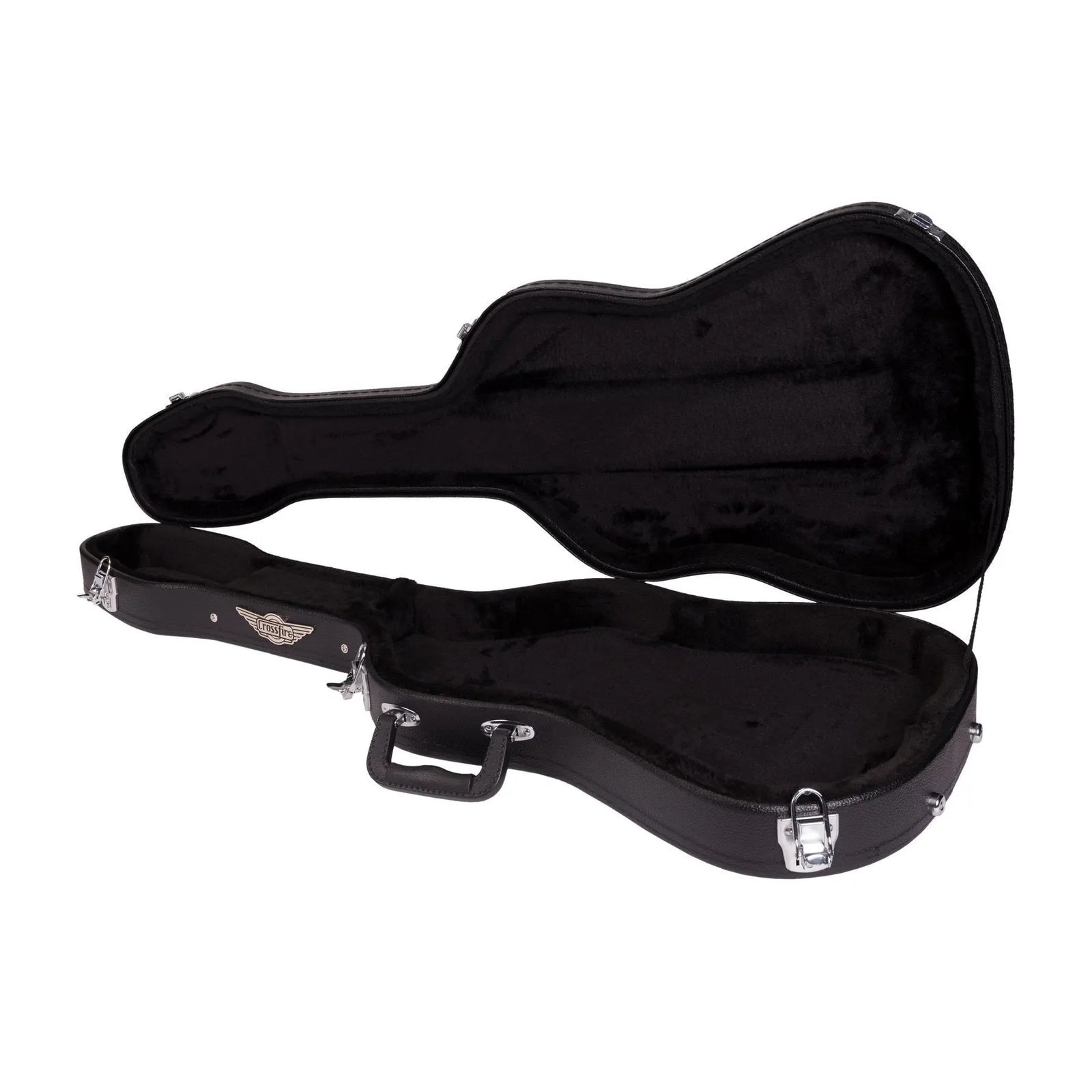 Crossfire Standard Shaped ST-Style Electric Guitar Hard Case - Black Vinyl — view 4
