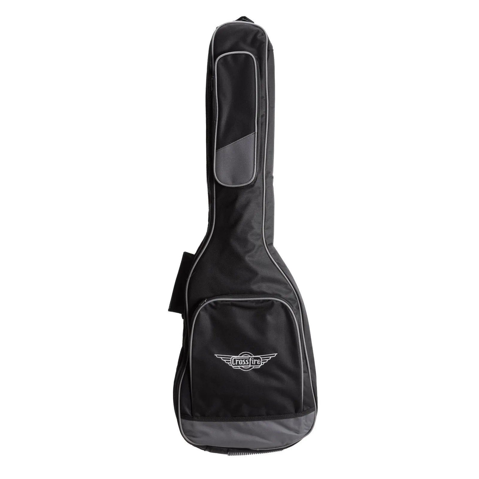 Crossfire Standard Padded Electric Guitar Gig Bag - Black, Heavy Duty Nylon, Extra Thick Padding, 2 Accessory Pockets, Backpack Straps