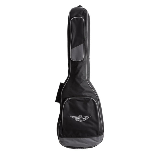 Crossfire Standard Padded Electric Guitar Gig Bag - Black, Heavy Duty Nylon, Extra Thick Padding, 2 Accessory Pockets, Backpack Straps