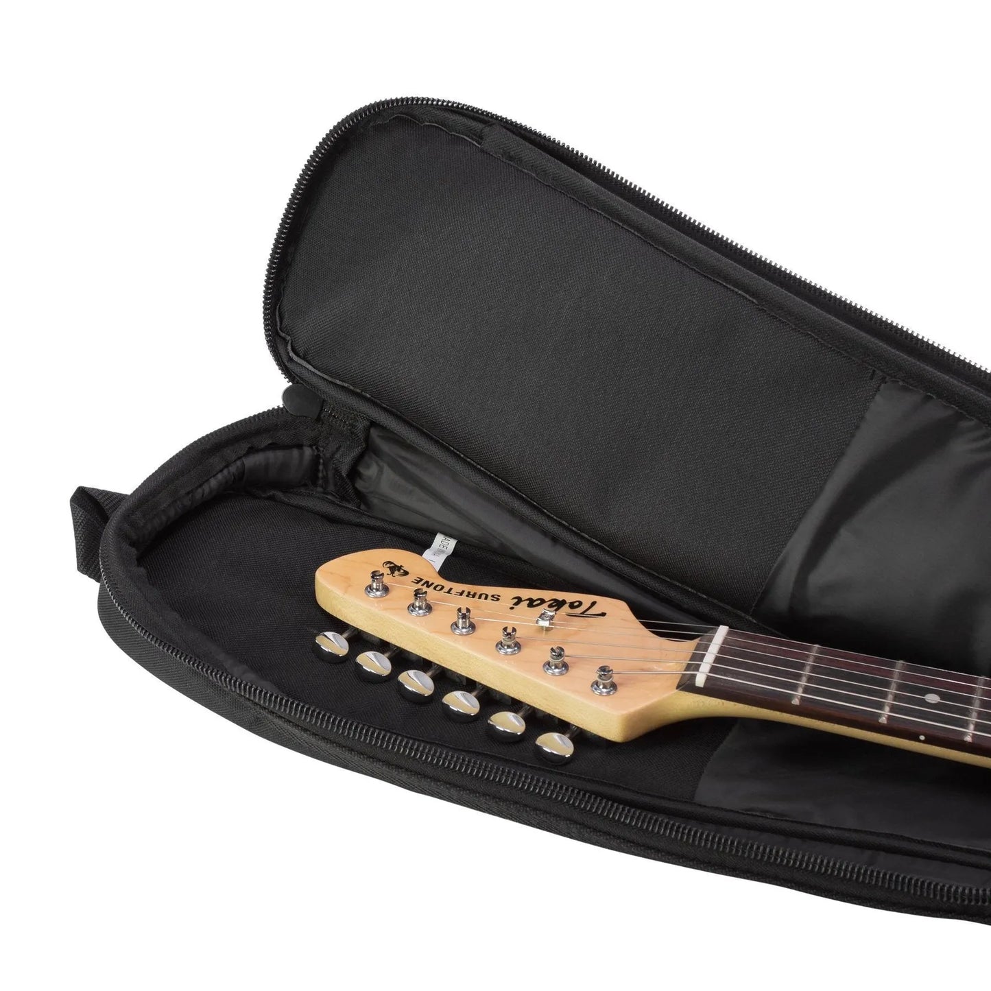 Crossfire Standard Padded Electric Guitar Gig Bag - Black, Heavy Duty Nylon, Extra Thick Padding, 2 Accessory Pockets, Backpack Straps — view 4
