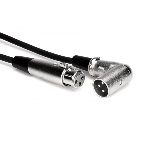 Hosa Balanced Interconnect, XLR3F to Right-angle XLR3M, 3 ft