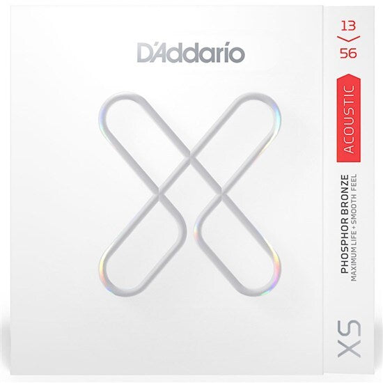 D'Addario XS Coated Acoustic Phosphor Bronze Strings - Medium Set (13-56)