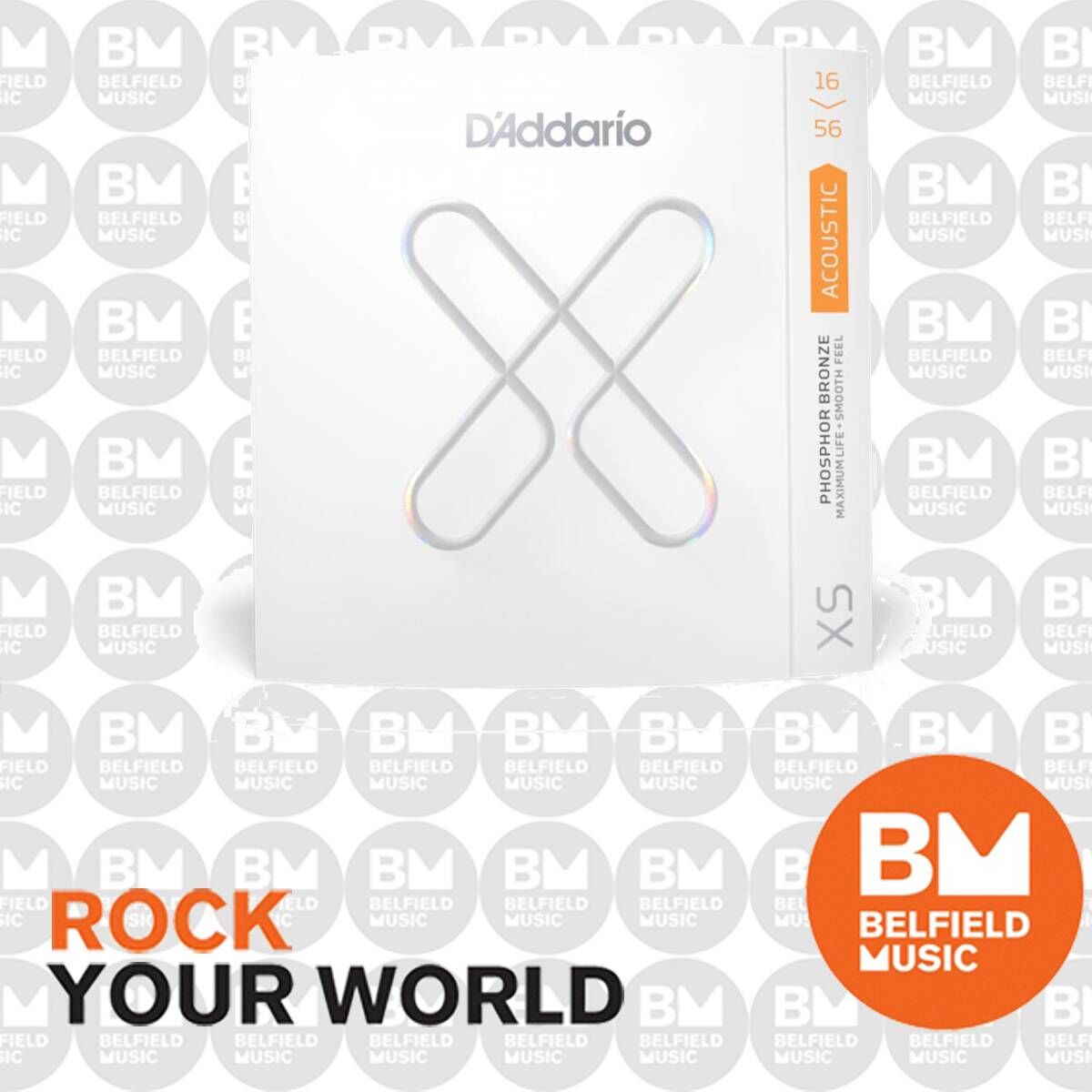 D'Addario XSAPB1656 Medium Resosonic Coated Acoustic Guitar Strings 16-56 Phosphor Bronze 6-String Set — view 2
