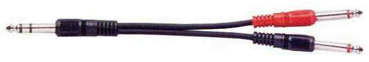 AUSTRALASIAN Lead Cable 6.3 Stereo Jack - 2 x 6.3 Mono Jacks  3 Foot