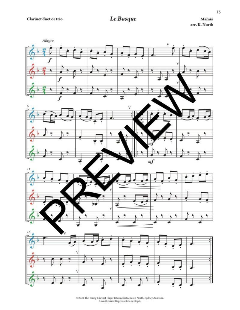 The Young Clarinet Player Intermediate Duets & Trios Book 2 by Karen North — view 4