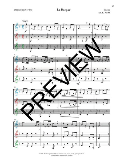 The Young Clarinet Player Intermediate Duets & Trios Book 2 by Karen North — view 4