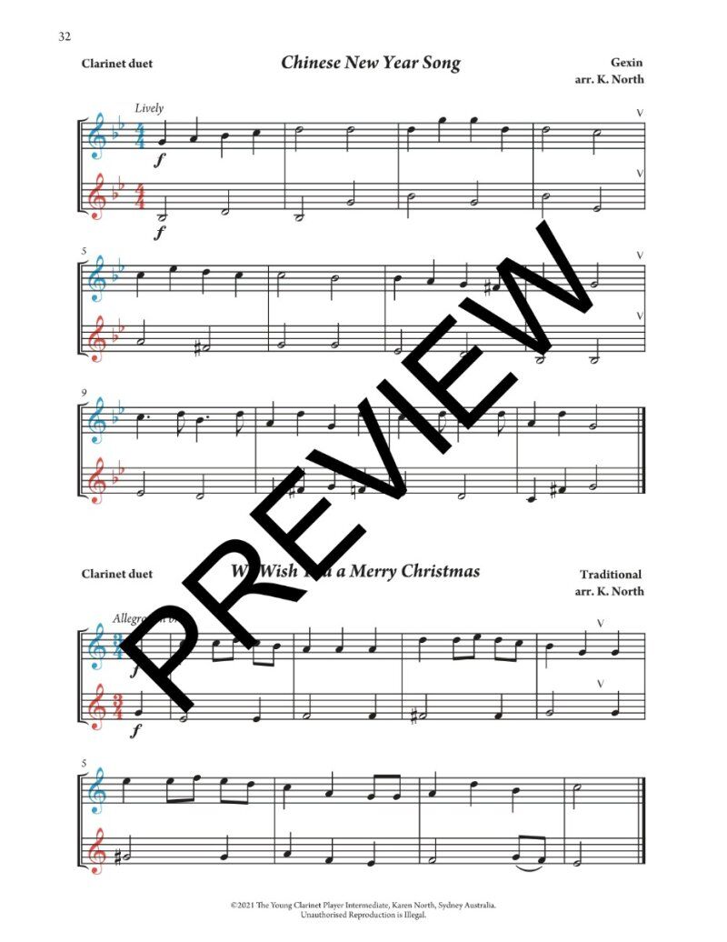 The Young Clarinet Player Intermediate Duets & Trios Book 2 by Karen North — view 2
