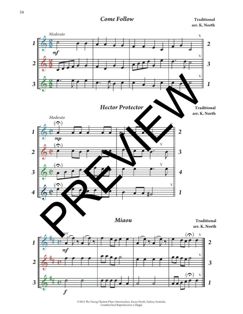 The Young Clarinet Player Intermediate Duets & Trios Book 2 by Karen North — view 6