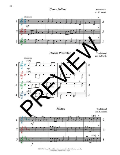 The Young Clarinet Player Intermediate Duets & Trios Book 2 by Karen North — view 6