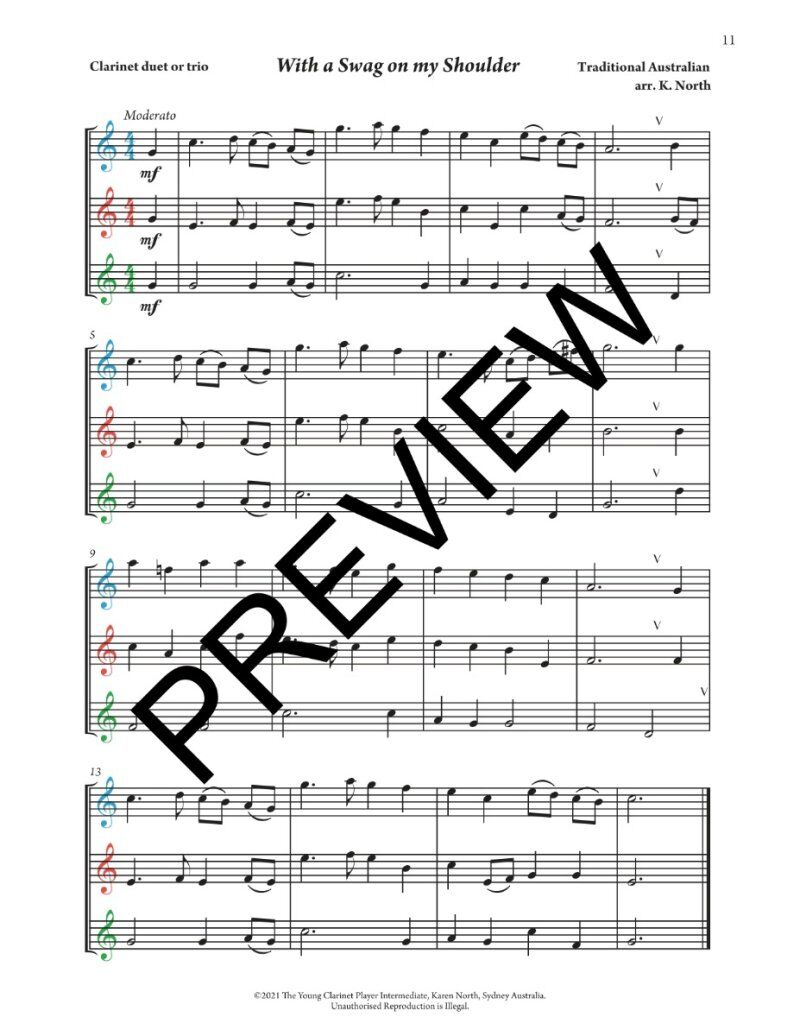 The Young Clarinet Player Intermediate Duets & Trios Book 2 by Karen North — view 5