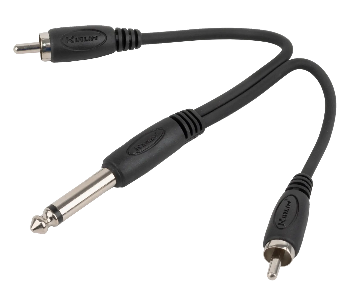 Australasian Deluxe 6 Inch Y Cable 6.3mm Mono Jack to 2 x RCA