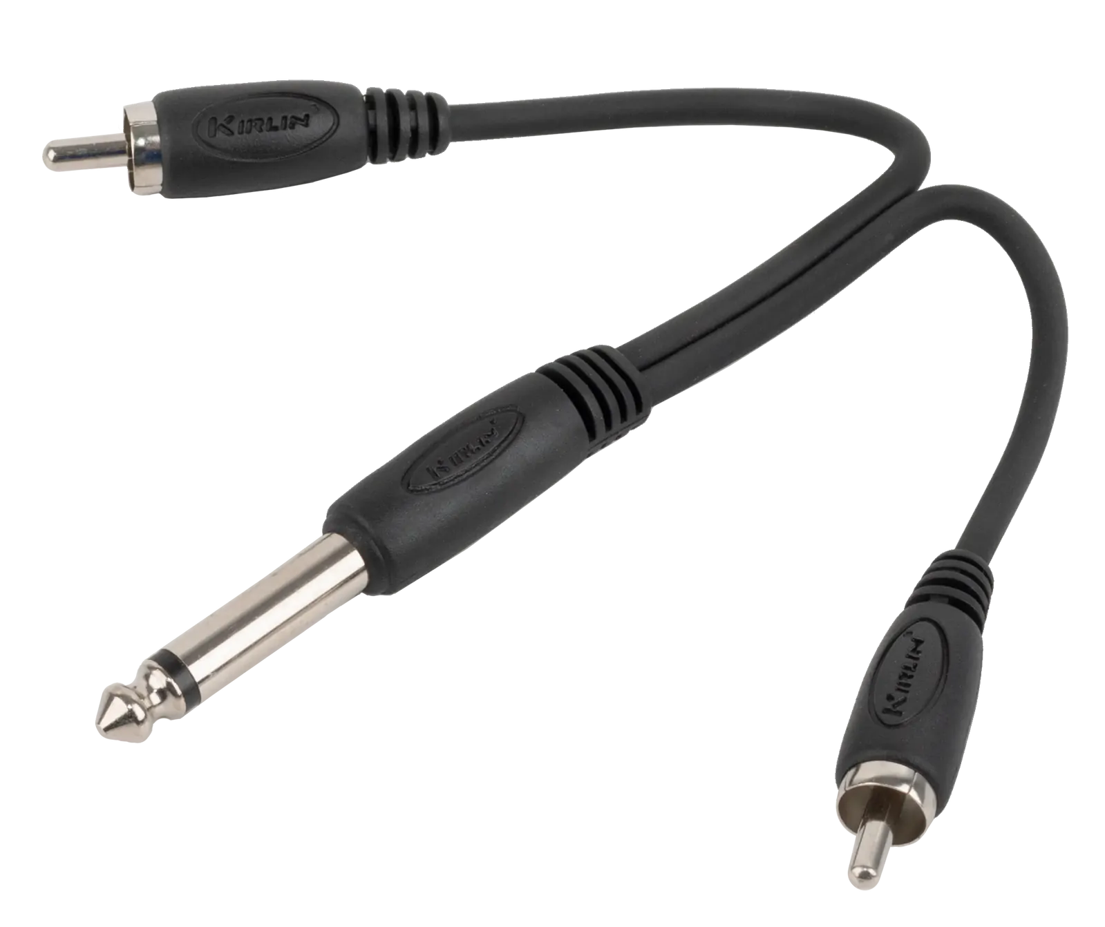 Australasian Deluxe 6 Inch Y Cable 6.3mm Mono Jack to 2 x RCA