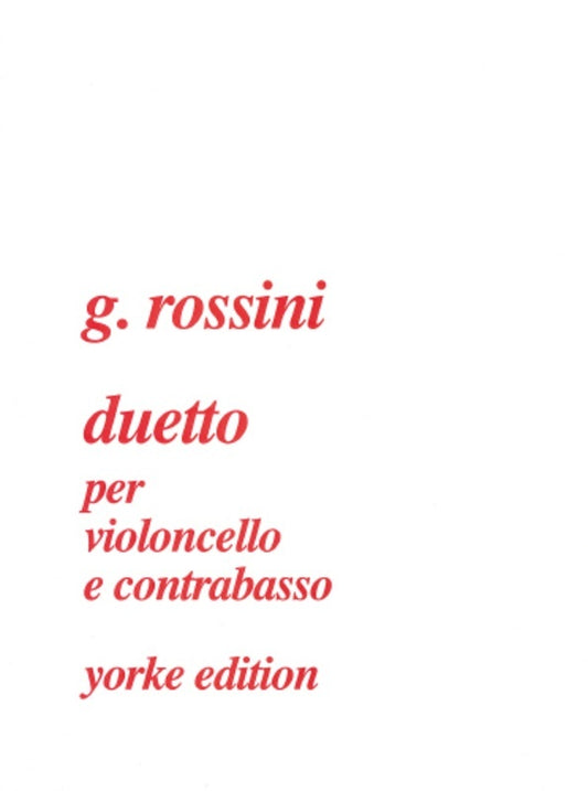 Rossini - Duetto For Cello And Double Bass Softcover Book (Double Bass|Cello)