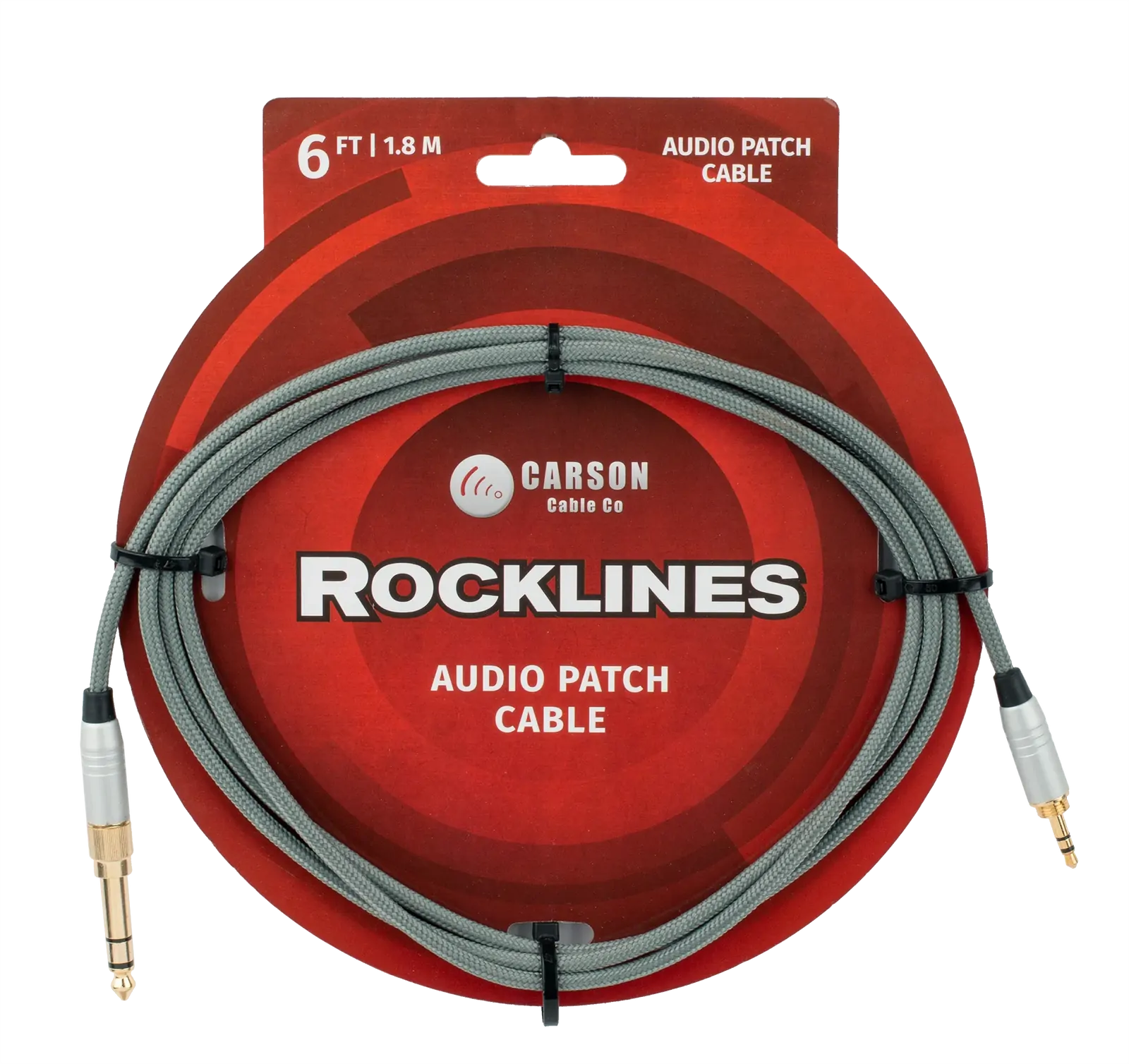 Carson Cable Co Carson Rocklines 3.5mm to 6.3mm Stereo Audio Patch Cable - 6ft