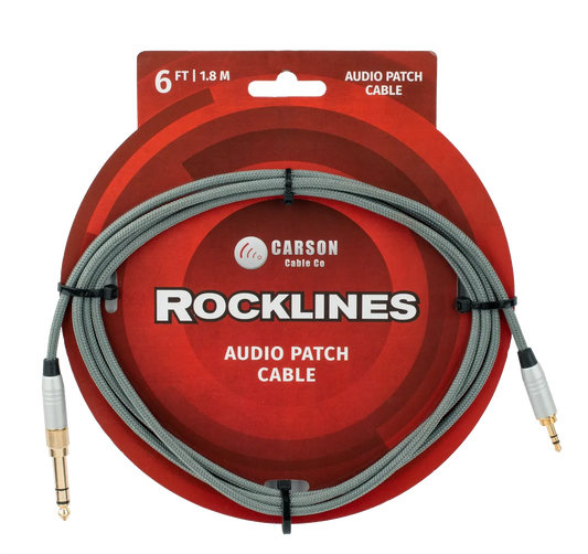 Carson Cable Co Carson Rocklines 3.5mm to 6.3mm Stereo Audio Patch Cable - 6ft