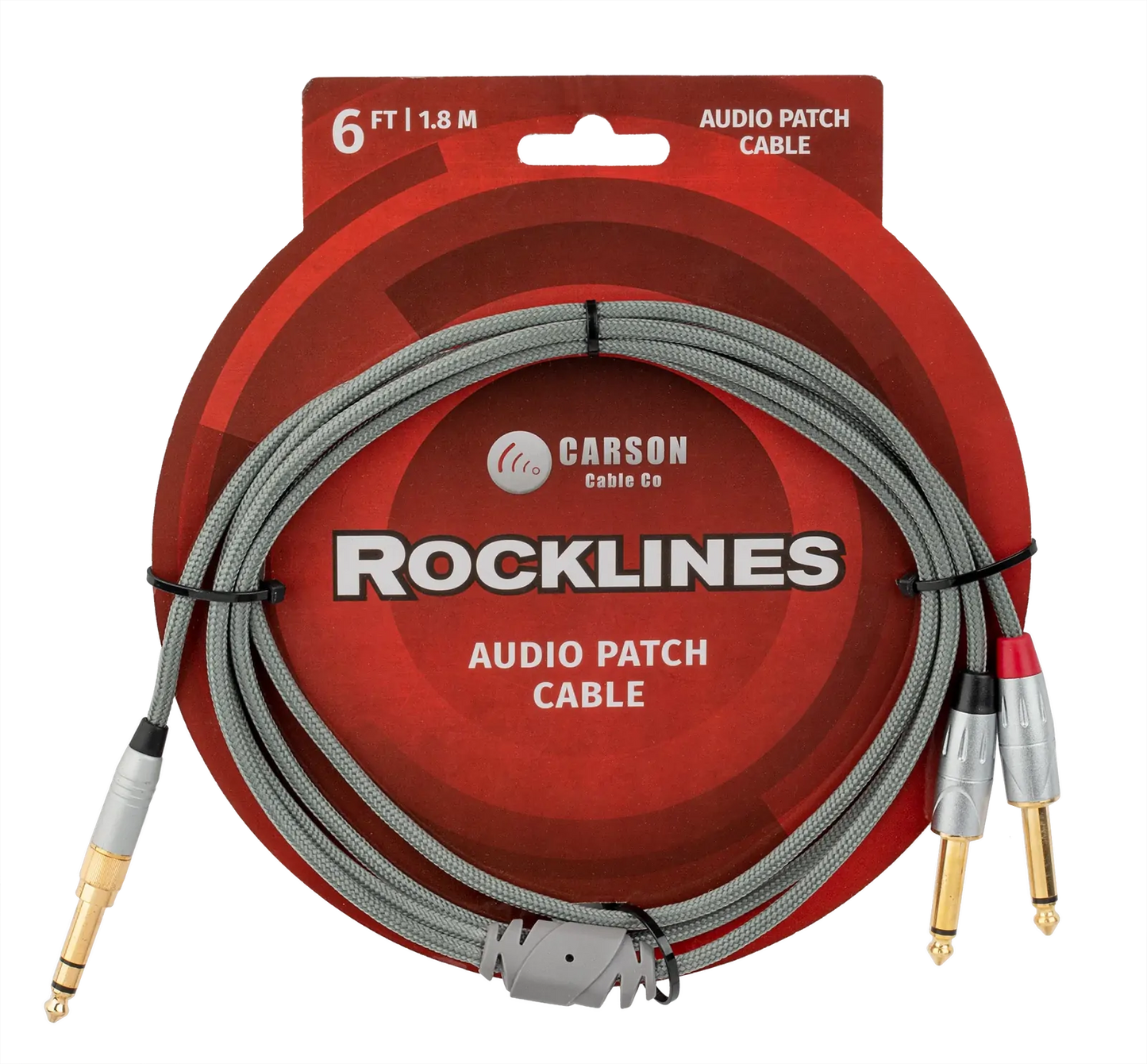 Carson Cable Co Carson Cable 6ft ROCKLINES PATCH CABLE with 2 x 6.3mm Mono Jack Plugs