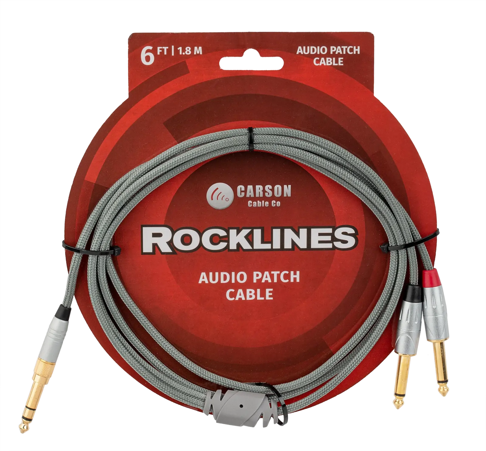 Carson Cable Co Carson Cable 6ft ROCKLINES PATCH CABLE with 2 x 6.3mm Mono Jack Plugs