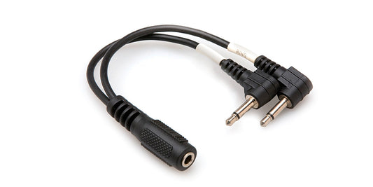 Hosa Air Travel Headphone Adaptor, Dual 3.5 mm TS to 3.5 mm TRSF
