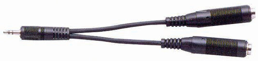 AUSTRALASIAN Lead / Cable 3.5 Stereo Jack - 2 x 6.3 Stereo Sockets  6 Inch