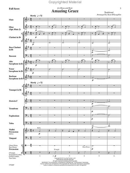 Amazing Grace Concert Band 2 Score Only