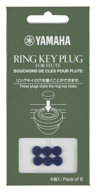 Yamaha Ring Key Plugs for Flute, Pack of 5, Silicone Rubber, 7.6 mm Diameter