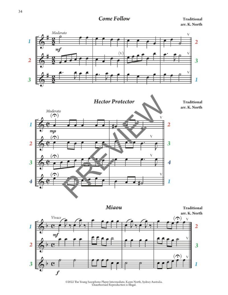 The Young Saxophone Player Intermediate Duets & Trios Book 2 by Karen North — view 6