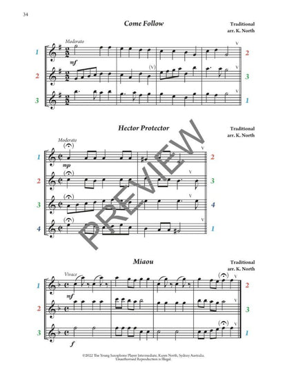 The Young Saxophone Player Intermediate Duets & Trios Book 2 by Karen North — view 6