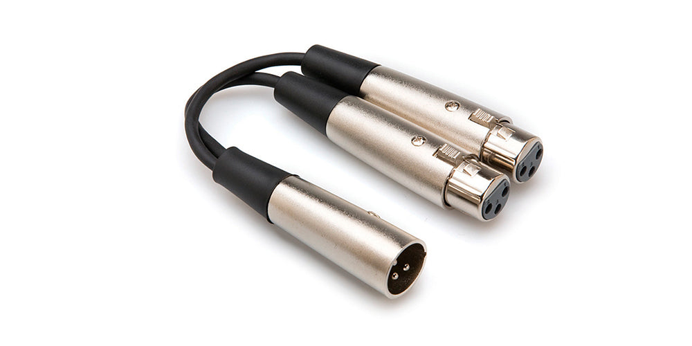 Hosa Y Cable, Dual XLR3F to XLR3M, 6 in