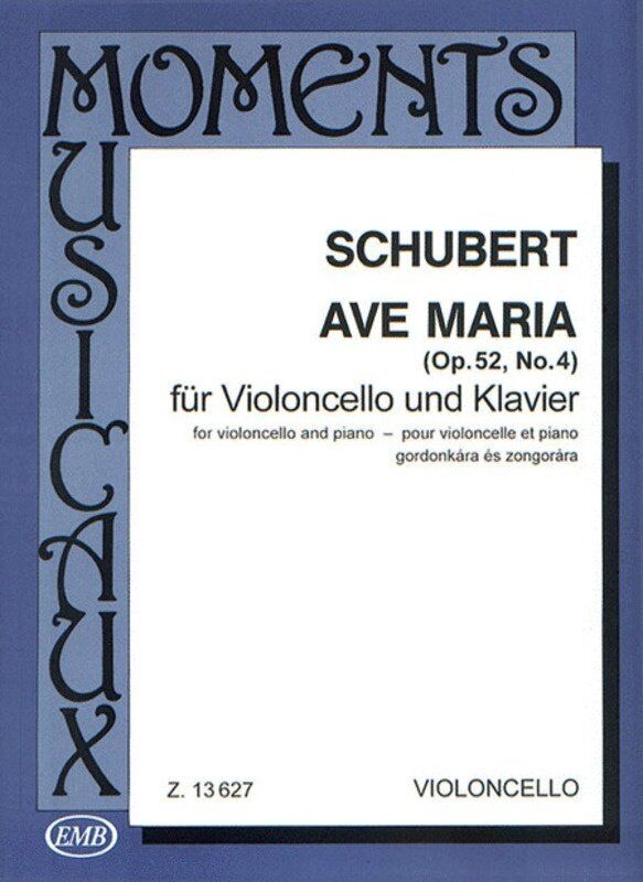 Ave Maria Op 52 No 4 Arranged by Pejtsik for Violin and Piano