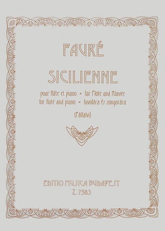Sicilienne Op 78 Flute/Piano Arr Palfalvi