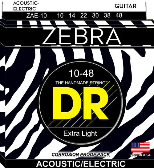 DR Strings Zebra Acoustic 10-48 Acoustic Guitar Strings