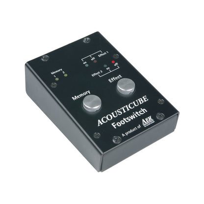 AER Amplifier Footswitch Controller for Acousticube 3 with 8-pin DIN, effects toggle, effects loop control, and channel mute inputs
