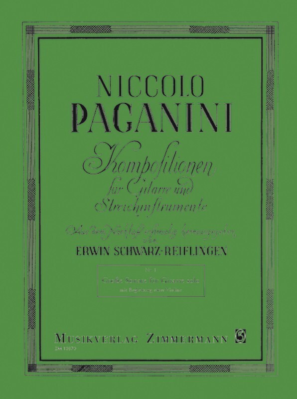 Paganini - Grand Sonata A Major Violin/Guitar (Softcover Book)