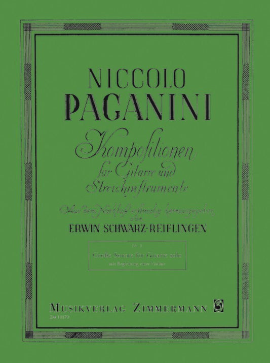 Paganini - Grand Sonata A Major Violin/Guitar (Softcover Book)