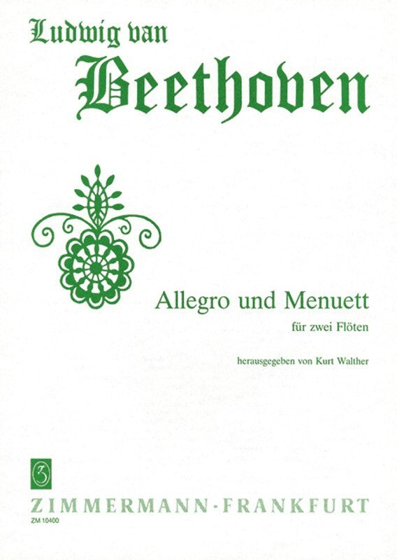 Beethoven - Allegro And Minuet For 2 Flutes (Softcover Book)