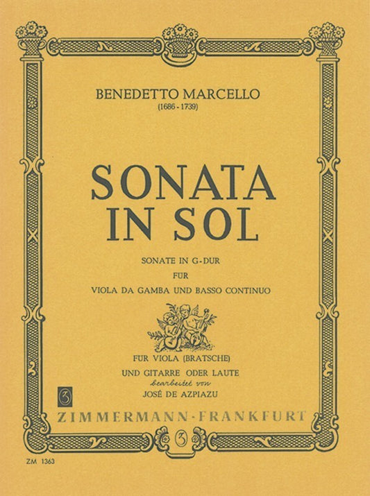Marcello - Sonata G Viola/Guitar (Softcover Book)