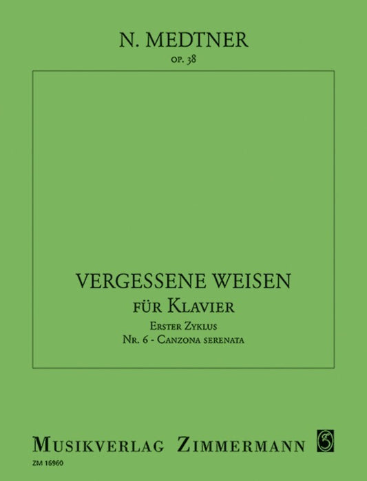 Medtner - Canzona Serenata Op 38 No 6 Piano (Softcover Book)