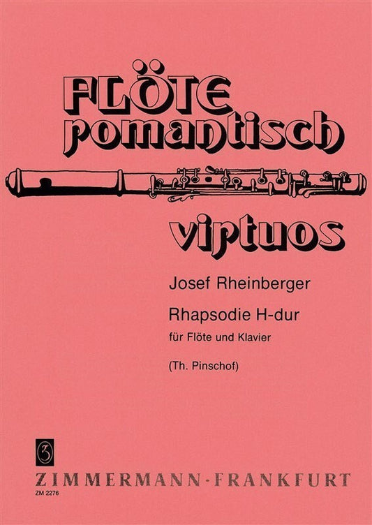 Rheinberger - Rhapsody B Major Flute/Piano (Softcover Book)