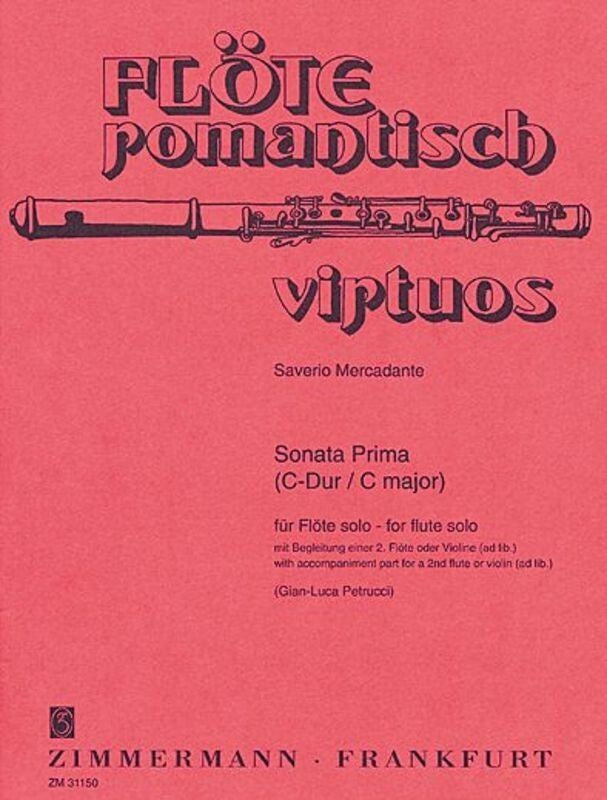 Mercadante - Sonata Prima C Flute Solo (Softcover Book)