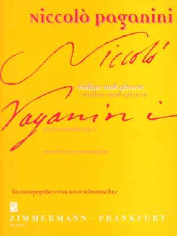 Paganini - 6 Sonatas Op 2 Violin/Guitar (Softcover Book)
