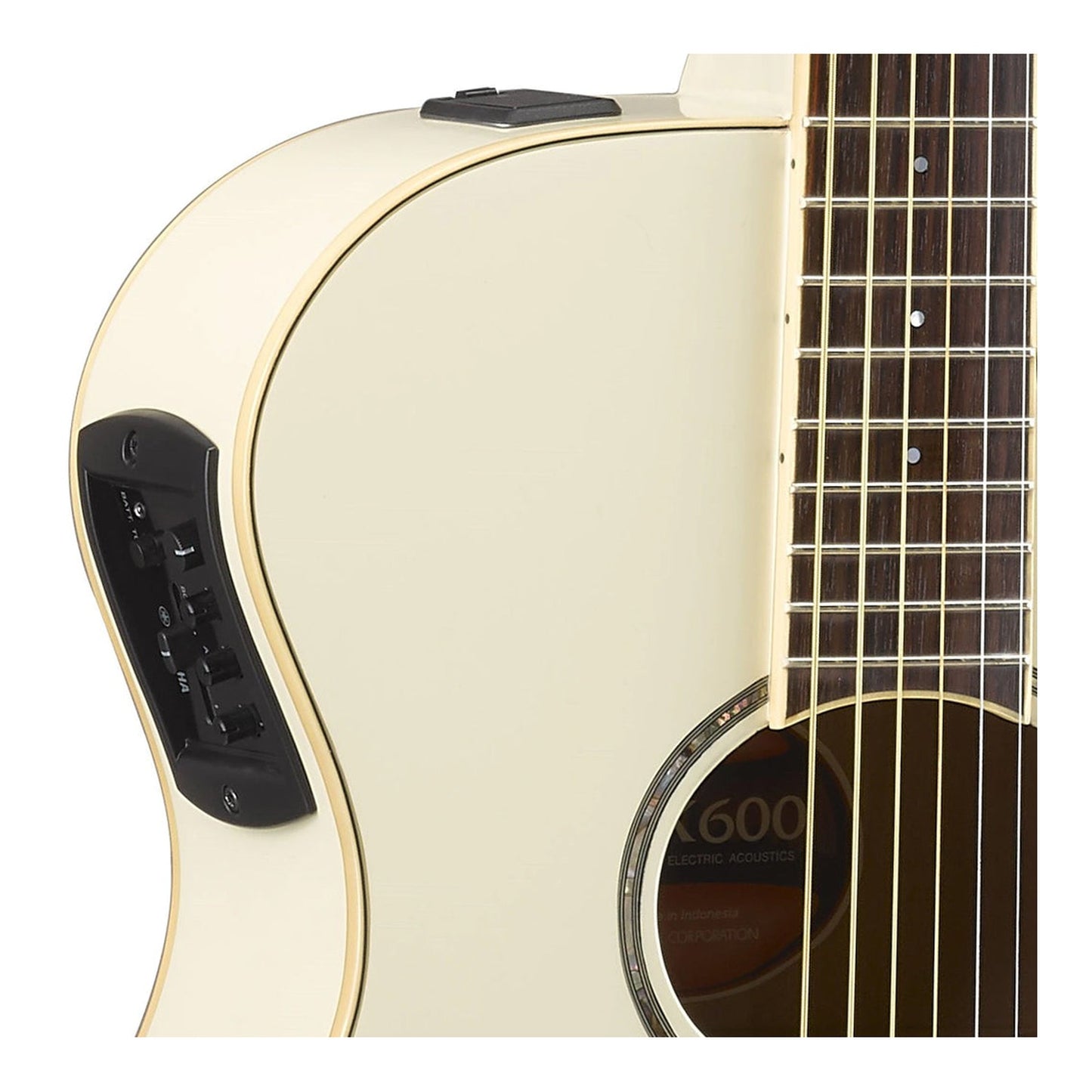 Yamaha APX600 Thinline Acoustic-Electric Guitar - Vintage White — view 4