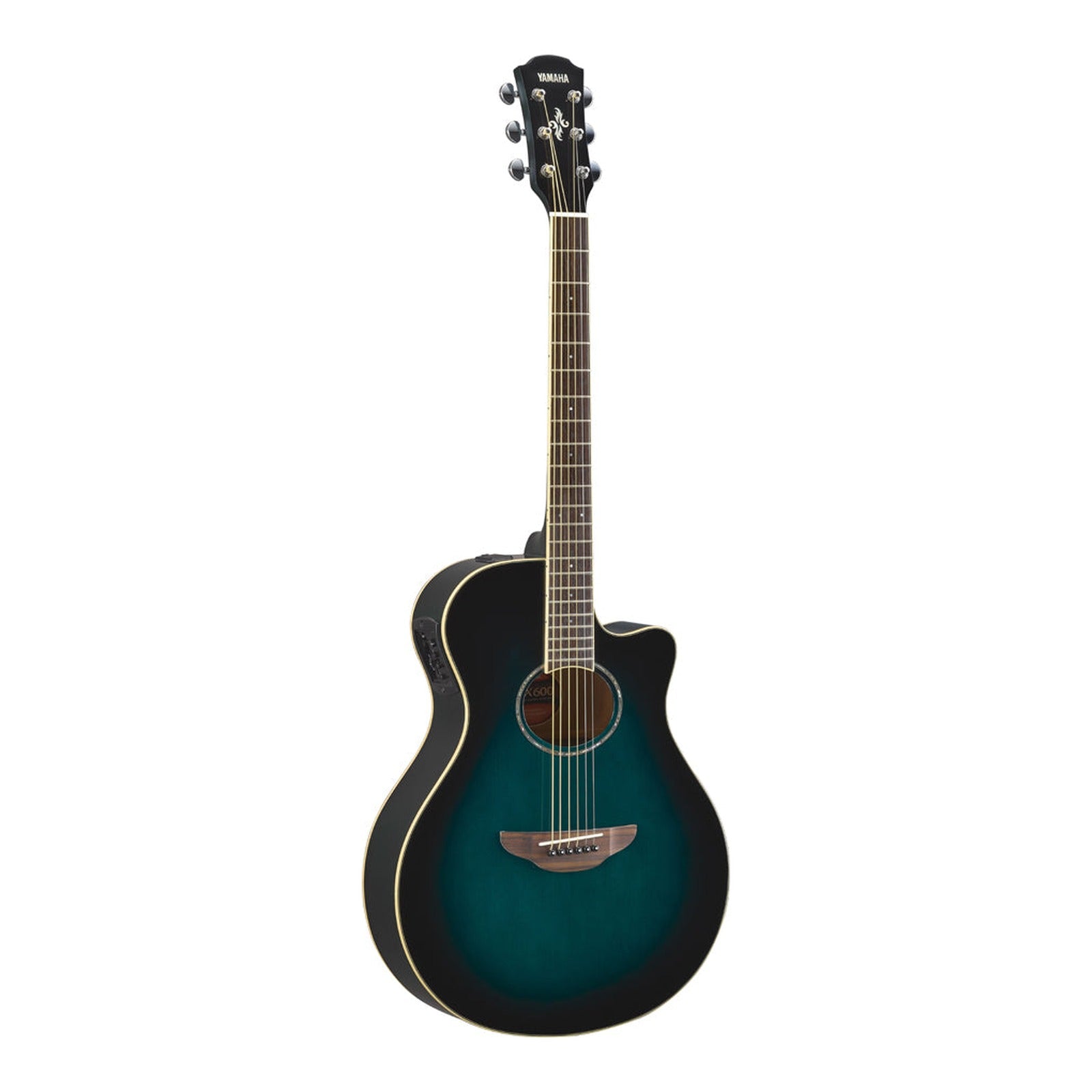 Yamaha APX600 Thinline Acoustic-Electric Guitar - Oriental Blue Burst — view 2