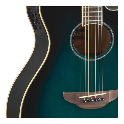 Yamaha APX600 Thinline Acoustic-Electric Guitar - Oriental Blue Burst — view 4